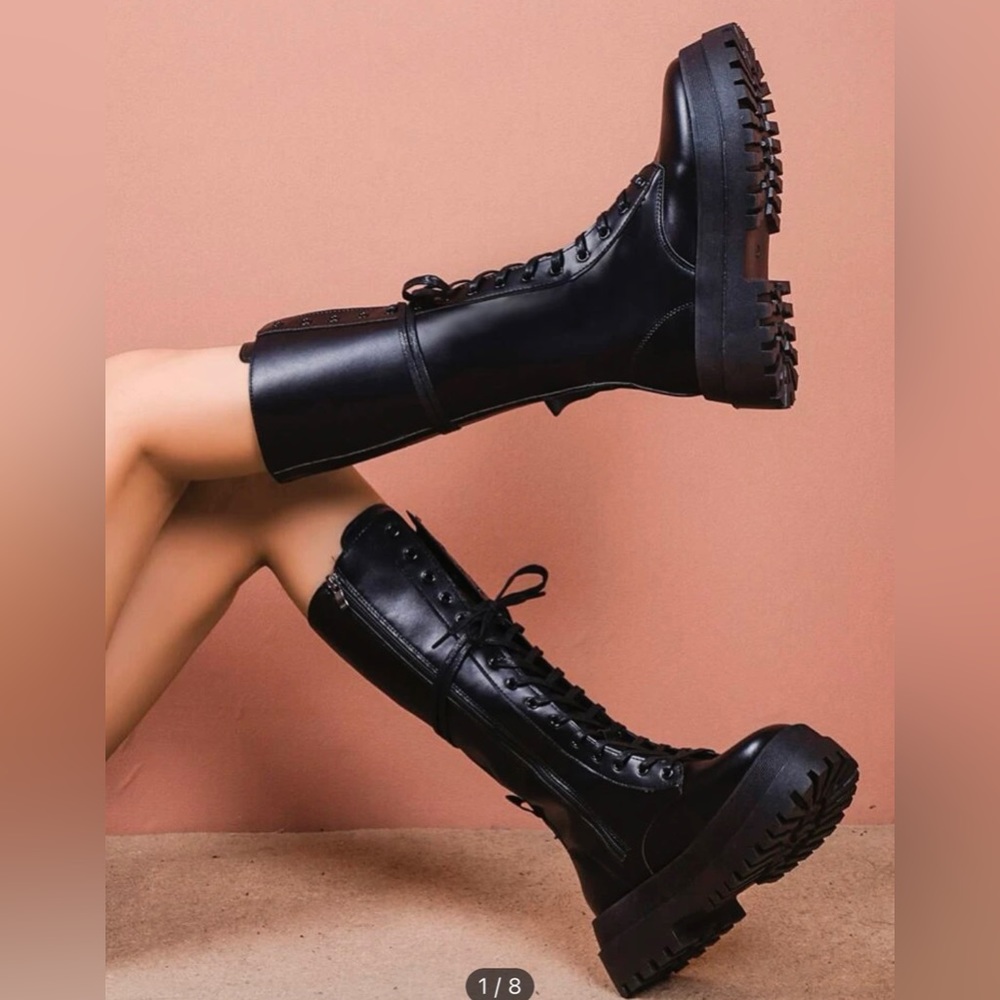 Brand new never worn Lace up combat boots